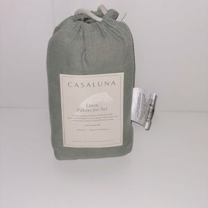 Casaluna Linen Pillowcase Set - Sage Green - Brand New